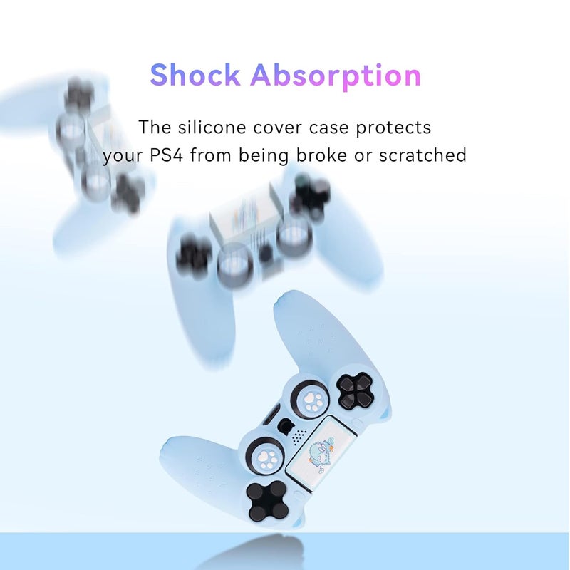 GEEKSHARE Cat Paw Silicone Skin - Compatible with PlayStation4 Wireless Controller, Anti-Slip Protective Cover Case for Gaming Controllers (Blue) - Image 3